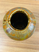 California Originals Mid Century Art Pottery Blended Green Orange Cabinet Vase