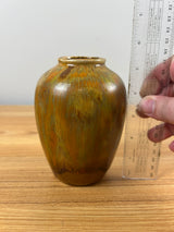 California Originals Mid Century Art Pottery Blended Green Orange Cabinet Vase