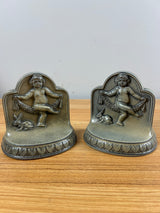 American Encaustic Tile Company AET CO 1926 Child & Bunny Bookend Pair
