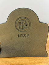 American Encaustic Tile Company AET CO 1926 Child & Bunny Bookend Pair