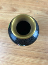 Early 20th Century Chinese Black Enamel Cloisonne Floral Design 5" Vase