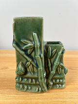 California Mid Century Modern Green Art Pottery Bamboo Planter