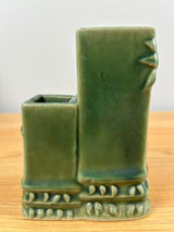 California Mid Century Modern Green Art Pottery Bamboo Planter