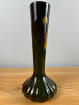 Owens 1900s Standard Glaze Floral Decorated Standard Glaze Long Neck Vase