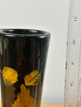Owens 1900s Standard Glaze Floral Decorated Standard Glaze Long Neck Vase