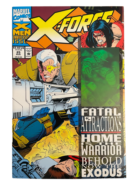 X-Force #25 Direct Comic Marvel 1993 Fatal Attractions Hologram Cover Capullo