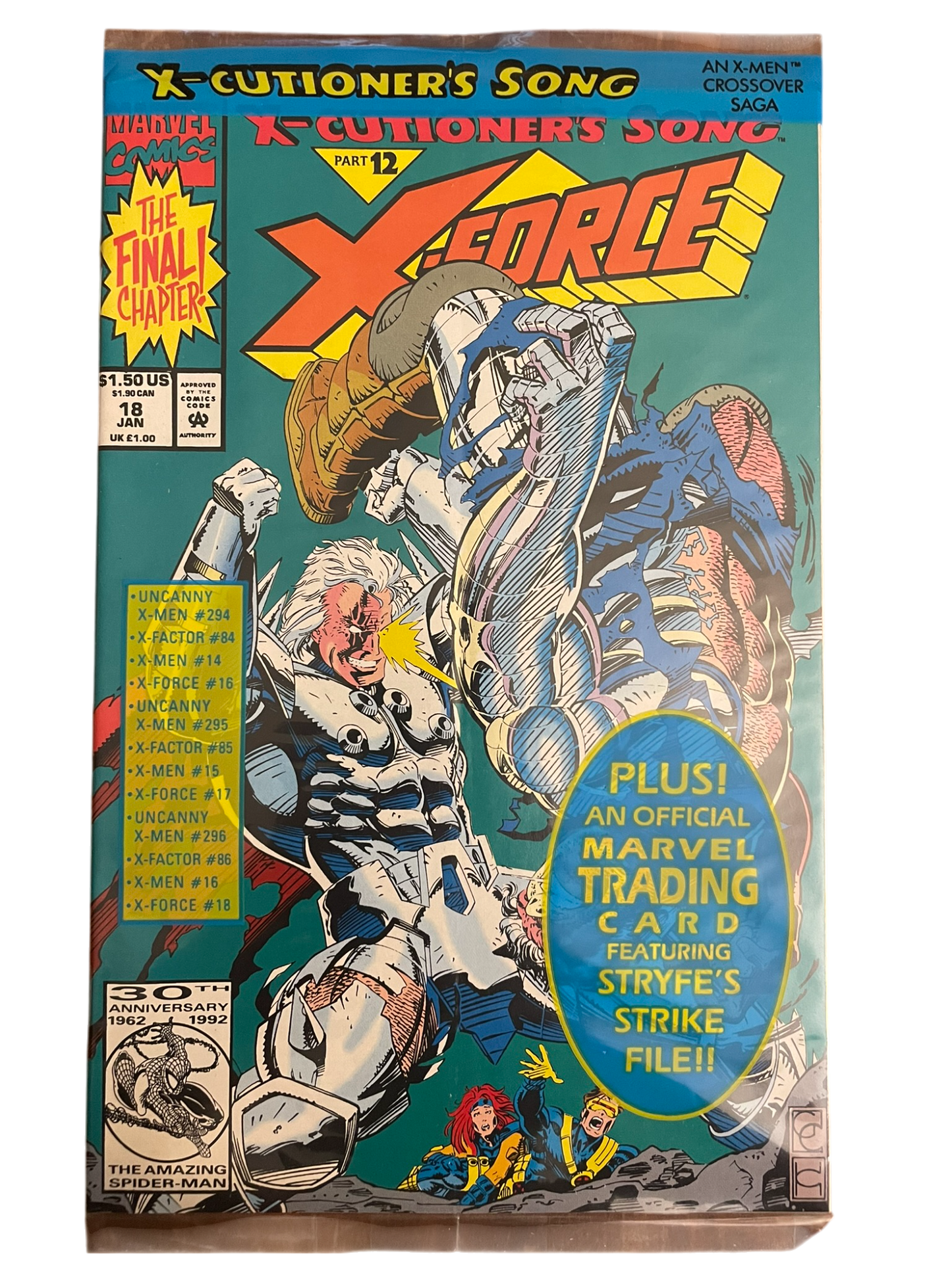 X-Force #18 Part 12 X-Cutioner's Song with trading card MARVEL 1993 Polybag