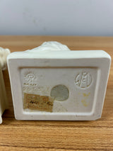 Rookwood Pottery 1934 & 1942 White Owl Bookends 2655 McDonald