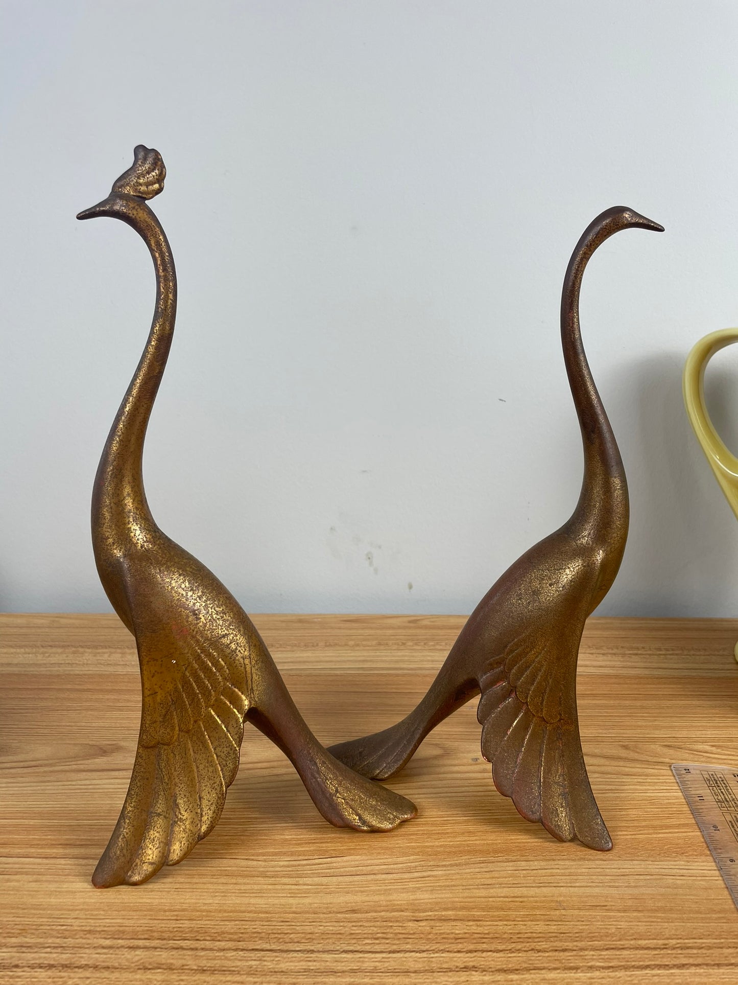 Stunning Pair of Mid Century Freeman McFarlin California Pottery Peacocks Signed