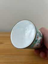 Chinese Qing Dynasty Copper & Enamel Famille Rose Panel Decorated Brush Holder