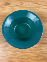 SEG Style Early 1900s Student Pottery Creation Blue Green Glazed Flared Rim Bowl