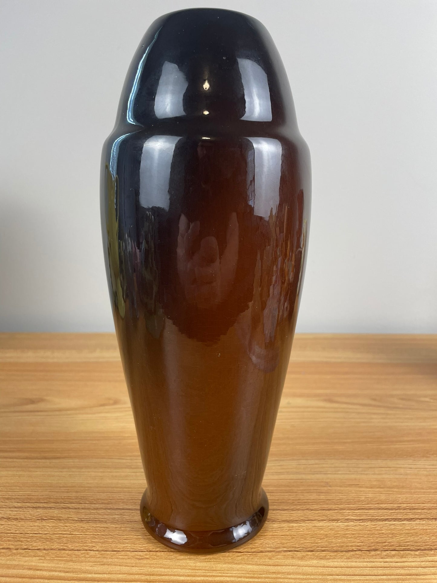 Owens Utopian Early 1900s Pottery Hand Painted Cherry Lamp Base Vase