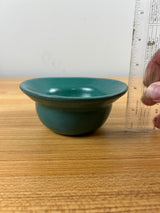 SEG Style Early 1900s Student Pottery Creation Blue Green Glazed Flared Rim Bowl