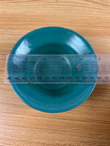 SEG Style Early 1900s Student Pottery Creation Blue Green Glazed Flared Rim Bowl