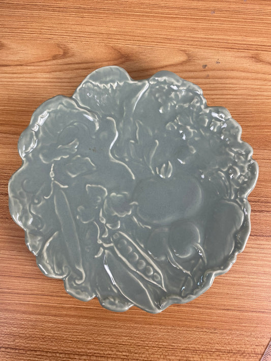 Kay Finch Ceramics Pottery Embossed Vegetable Platter Plate California Pottery