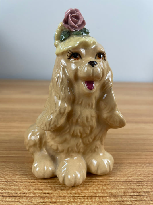 Vintage 1940 Cordelia China Co Hand Painted Brown Cocker Spaniel Dog Figurine