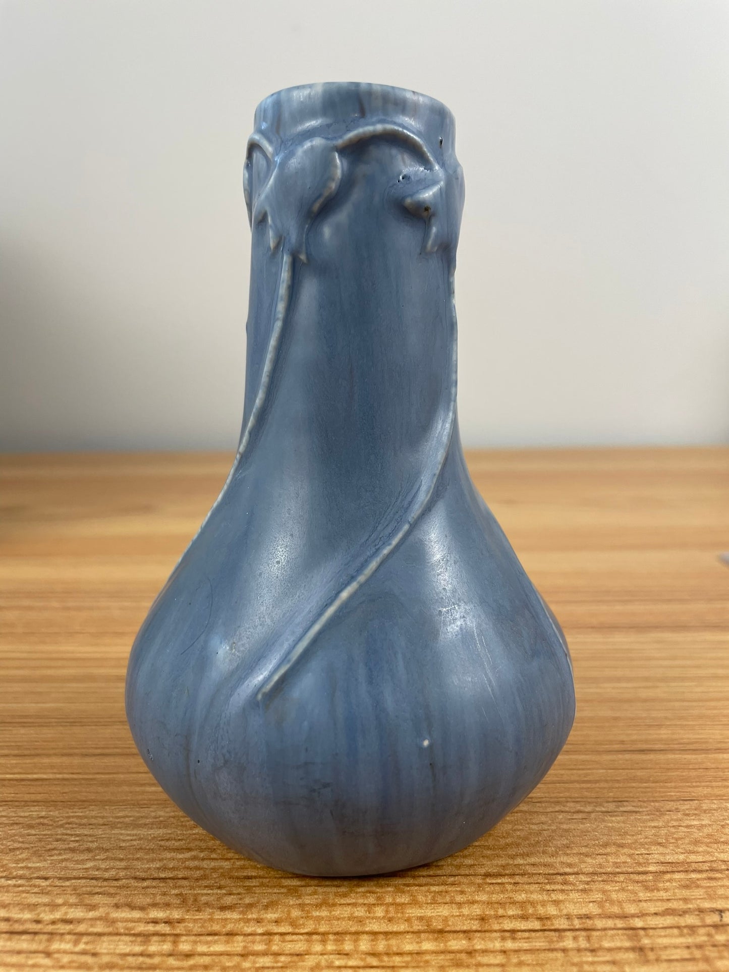 Pewabic Pottery 1903-1907 Stylized Lily Of The Valley Pale Blue Vase