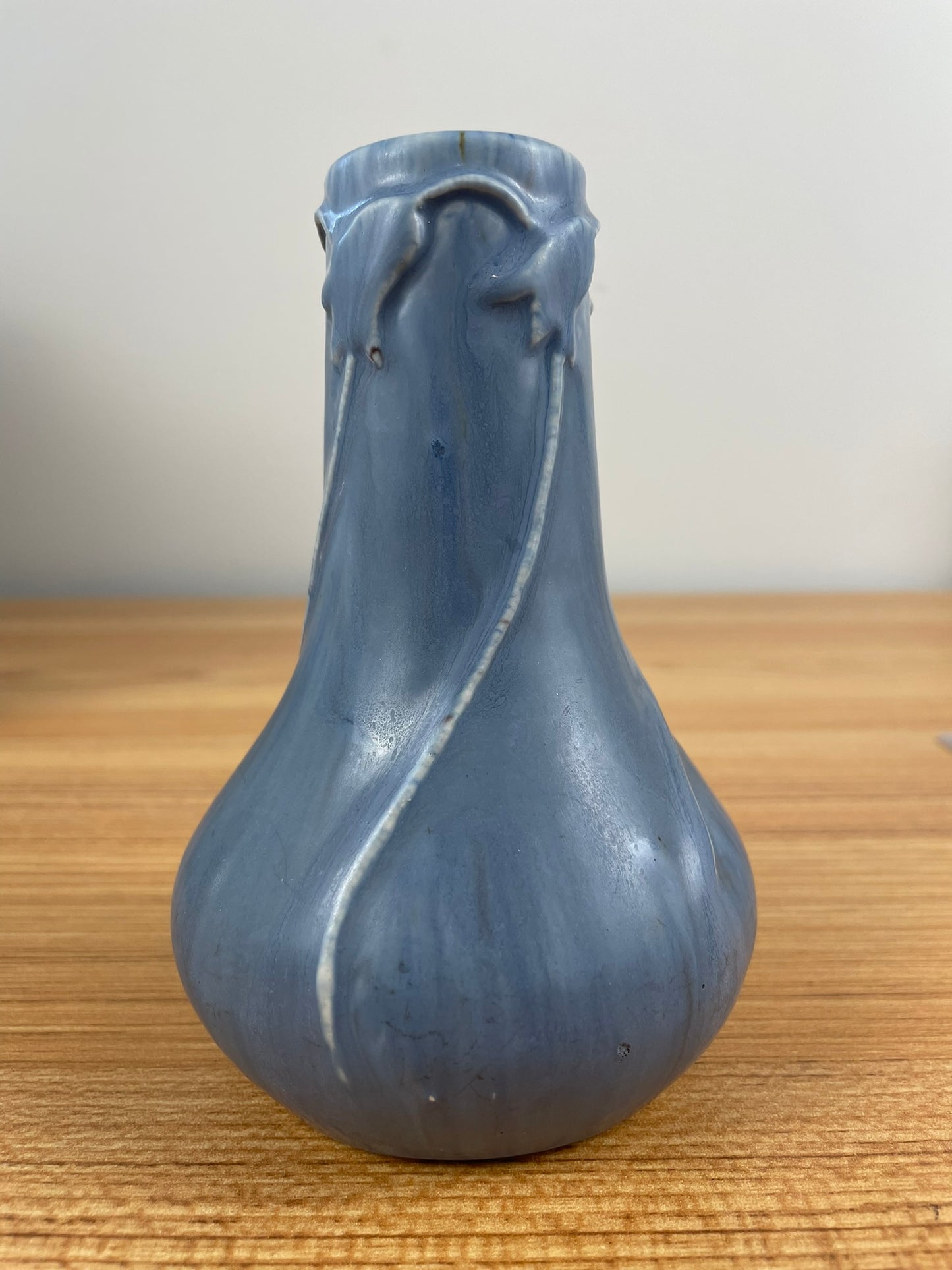 Pewabic Pottery 1903-1907 Stylized Lily Of The Valley Pale Blue Vase